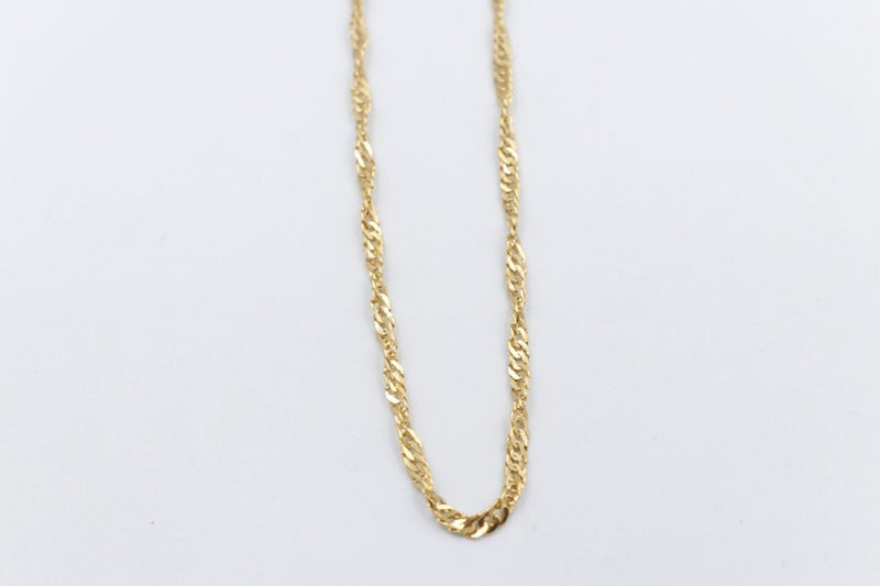 9ct Gold Singapore Twist Chain SNG50 50cm Carousel 8