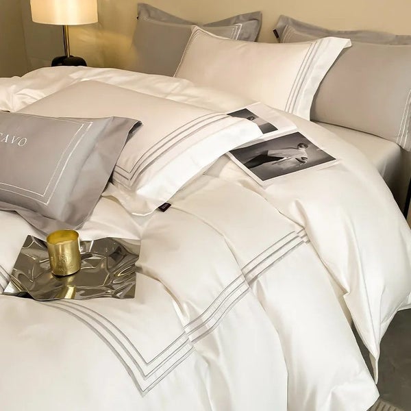 Luxury Queen Duvet Embroidered Set Carousel 1