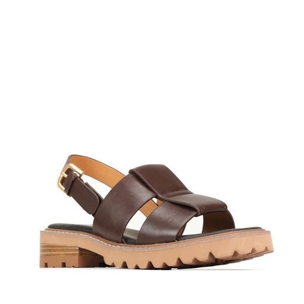 EOS Womens Leonella Dark Brown Sandal with Back Strap Carousel 1