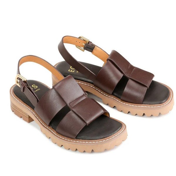 EOS Womens Leonella Dark Brown Sandal with Back Strap Carousel 3