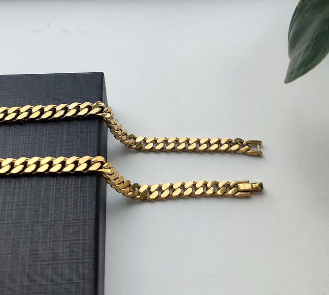 (18K Gold Filled) Link Chain Steel Necklace 6mm NST18TY-3 Carousel 2