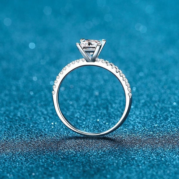 1ct Princess Cut Moissanite Diamond Ring Engagement S925 18K White Gold Plated62988861467137111