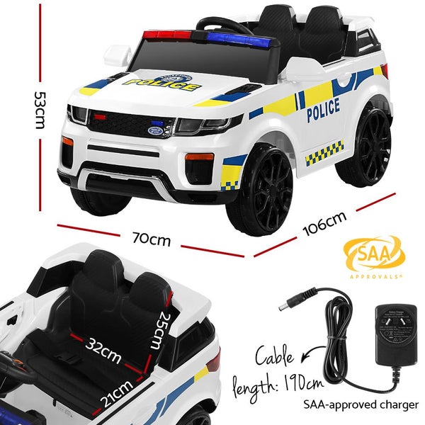 Rigo Kids Ride On Car Electric Patrol Police Toy Cars Remote Control 12V White K Carousel 2