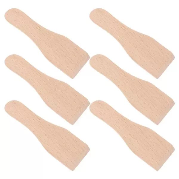 6Pcs Wooden Raclette Spatulas 5-Inch Mini Spatula Scraper For Cheese Pancake Carousel 2
