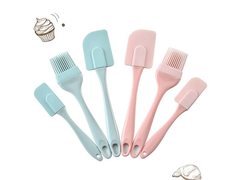 3PCS/Set Cream Scraper DIY Bread Cake Butter Spatula Mixer Oil Brush Kitchen Carousel 2