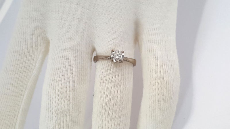 A Classic 18 CT White Gold 0.66 Carat Certified Solitaire Natural Diamond Ring Carousel 12