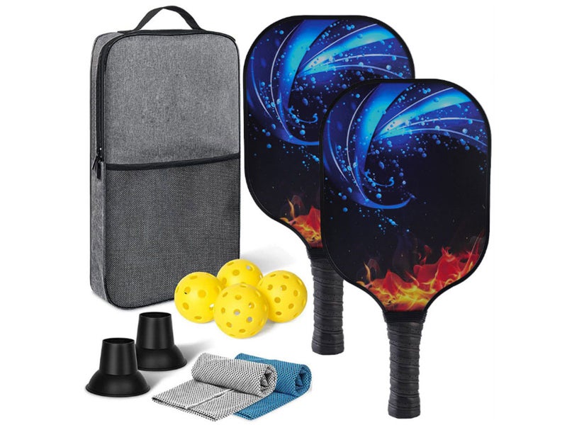 Fiberglass Pickleball Paddles With 4 Balls Pickleball Rackets Set Blue Carousel 2