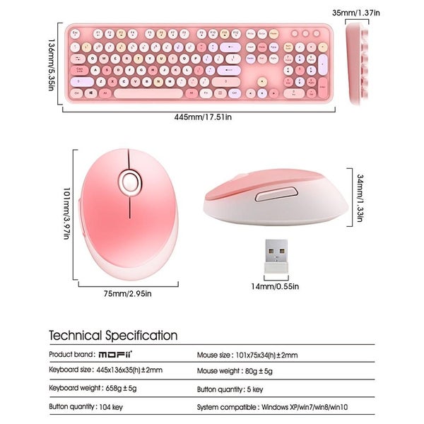 Steampunk Colourful Wireless Keyboard Mouse Combo Computer Accessories Keyboard Carousel 6