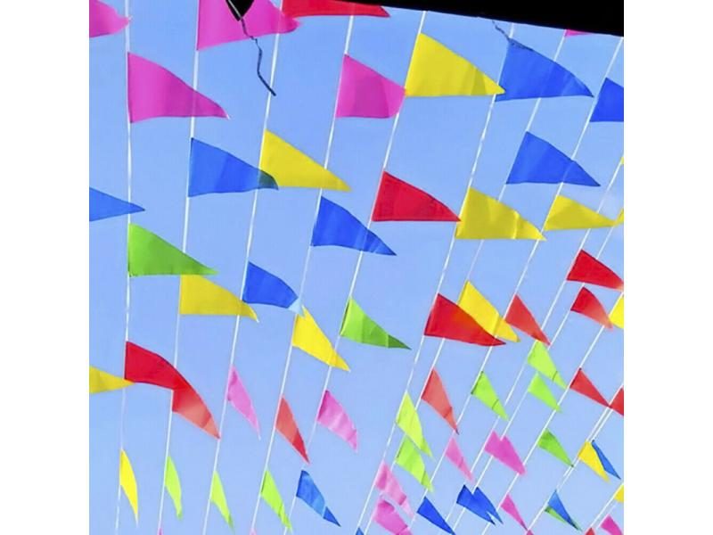 100 Meters Handmade Fabric Bunting Triangle Flags Wedding Festival Outdoor Carousel 2