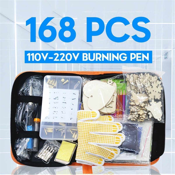 New Pyrography Kit Wood Burning Pen 168PCS Carousel 1