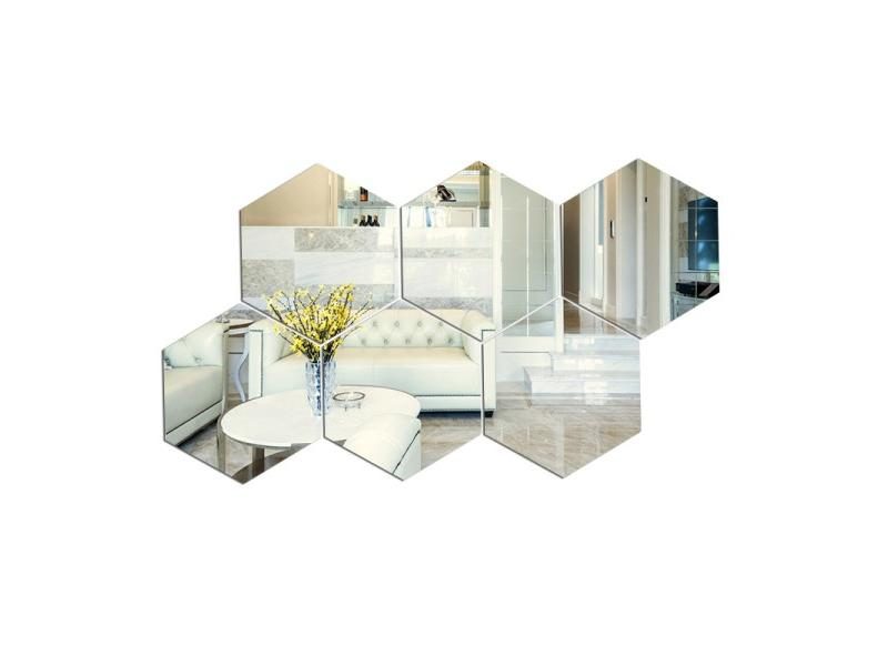 6/12PCS DIY 3D Mirror Wall Stickers Hexagon Home Decor Mirror Decor Sticker Carousel 1