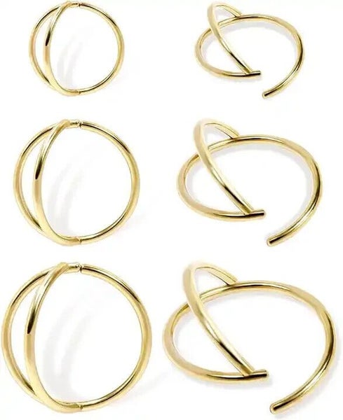 Double Nose Ring Hoop for Single Piercing Loop Nose Ring Spiral Nose Rings Carousel 2