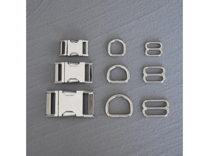 1 Set 15mm/20mm/25mm Webbing Metal Hardware D Ring Adjuster Belt Strap Slider Carousel 1