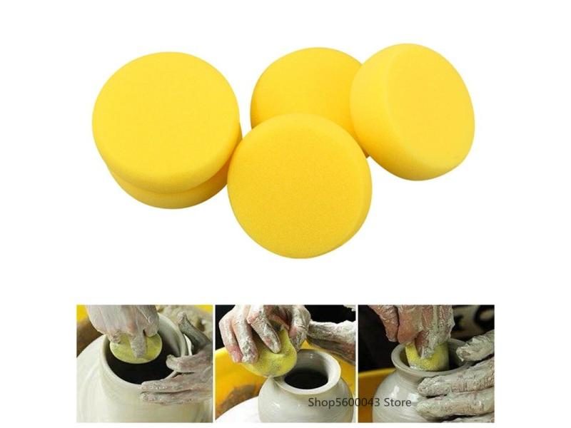 5 Piece Round Soft Water Absorbent Pottery Sculpture Sponge For Coloring Carousel 2