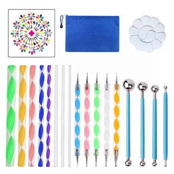 Mandala Dotting Tools Painting Stencils DIY Drawing Stylus Kit Carousel 1