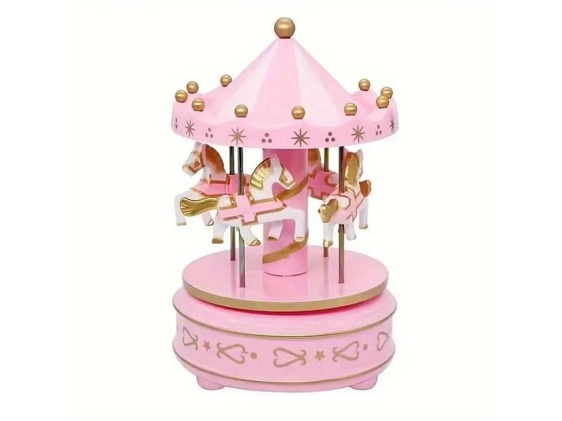 1pc Luxury Carousel Music Box 4 Horses Rotate Rotation Romantic Luxury Carousel Carousel 1