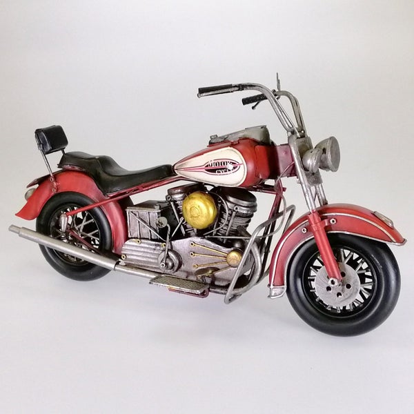 Vintage Red Motorcycle Sculpture - Large629973539054111117