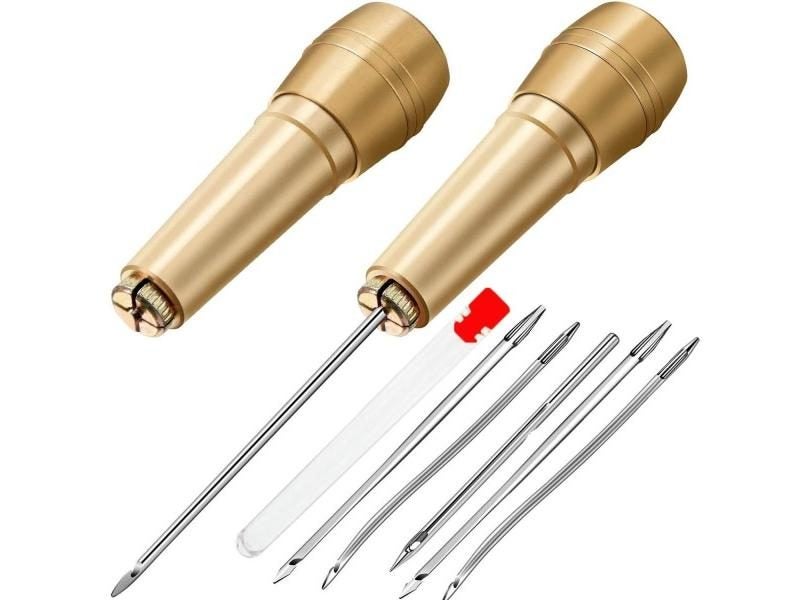 Leather Sewing Kit DIY Leather Sewing Awl Needle With Copper Handle Set Leather Carousel 1