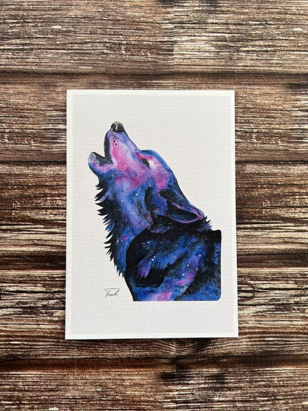 MINI PRINT ~ Galaxy Wolf Carousel 1