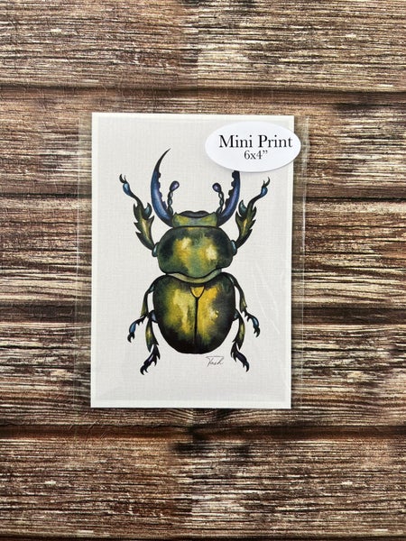 MINI PRINT ~ Watercolour Beetle Carousel 2