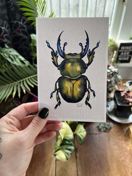 MINI PRINT ~ Watercolour Beetle Carousel 3