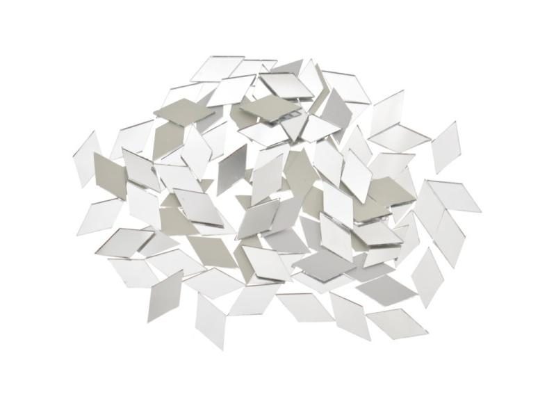 100PCS Glass Mirror Mosaic Tiles Bulk Diamond Shape DIY Craft Handcrafted Carousel 1