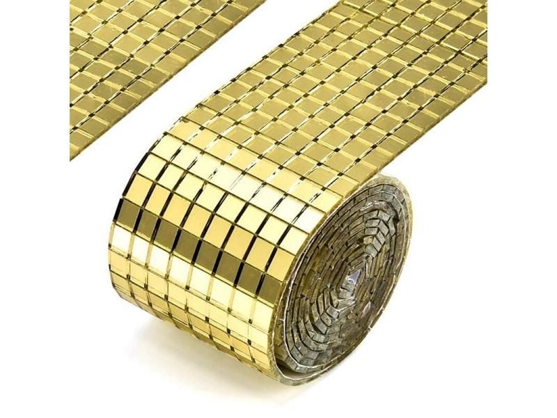 1Roll Self Adhesive Mosaic Wall Stickers DIY Glass Mirror Mosaic Tiles Sticker Carousel 1