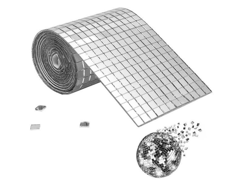 New Self-Adhesive Real Glass Craft Mini Square Mirrors Mosaic Tiles Stickers Carousel 1