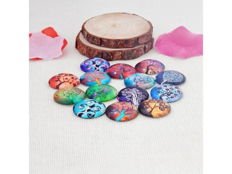 10pcs 12mm Mixed Round Mosaic Tiles For Crafts Jewelry Making Carousel 1