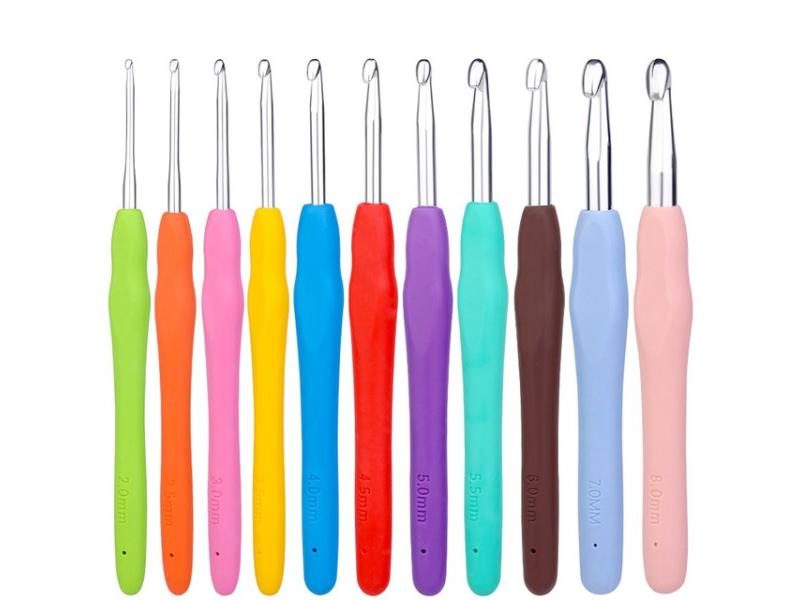 KRABALL Knit Crochet Hook Kit Knitting Needles Set With Bag Steel Large Eye Carousel 1