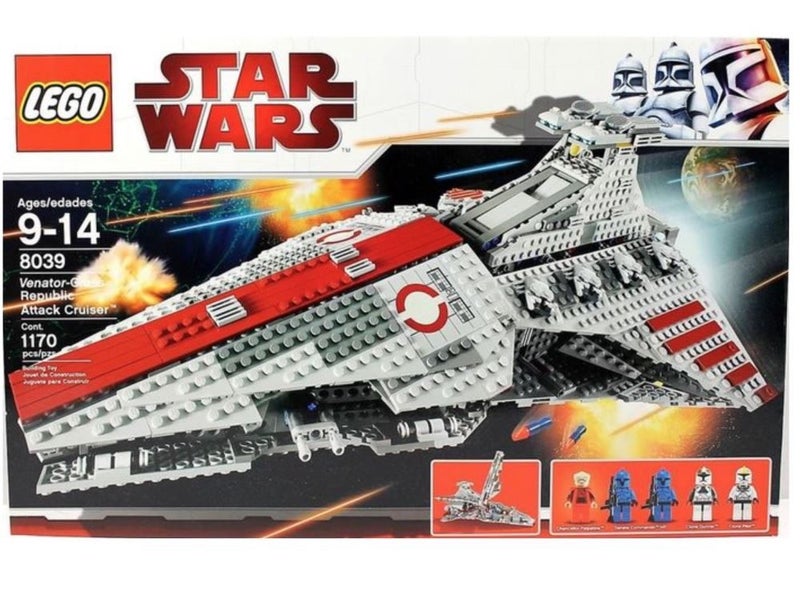 HUGE 2009 STAR WARS LEGO SET #8039 REPUBLIC ATTACK CRUISER - 5 MINIFIGURES! Carousel 1
