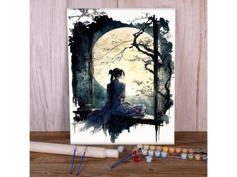 Portrait Women Painting By Numbers Package Acrylic Paints 50*70 Canvas Pictures Carousel 1