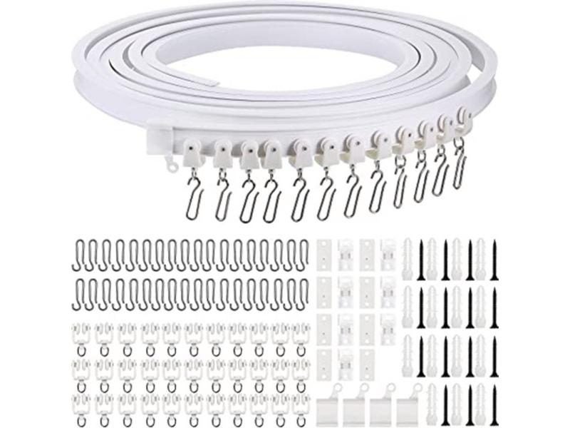Curtain Rail White Modern Style Visible Track Nano Silencer Curtains Carousel 2