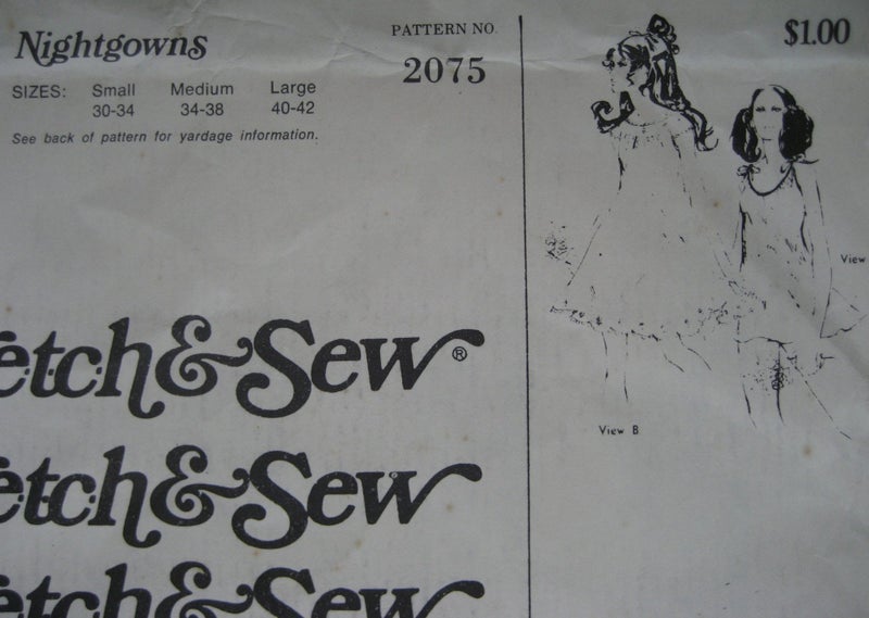 LINGERIE Sewing Pattern WOMENS NIGHTGOWNS S - L Carousel 1