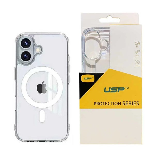 USP Apple iPhone 16 (6.1') Clear Rock Shockproof Case with MagSafe - Ultra-Th... Carousel 1