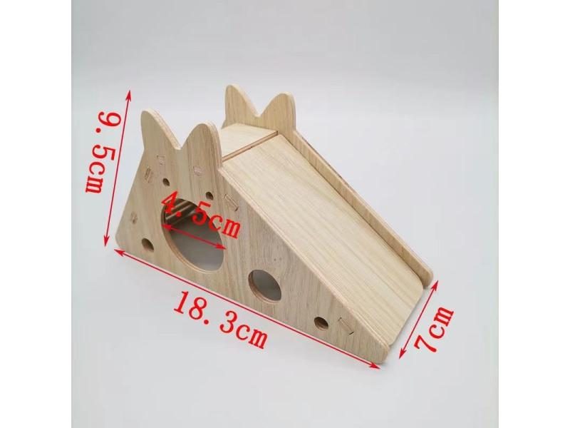 Pet Hamster House DIY Wooden Gerbil Hideout Chinchilla Seesaw Set Carousel 1