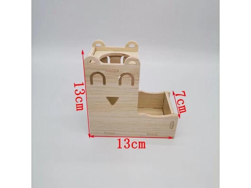 Pet Hamsters House DIY Wooden Gerbil Hideout Bridge Swing And Chinchilla Seesaw Carousel 1