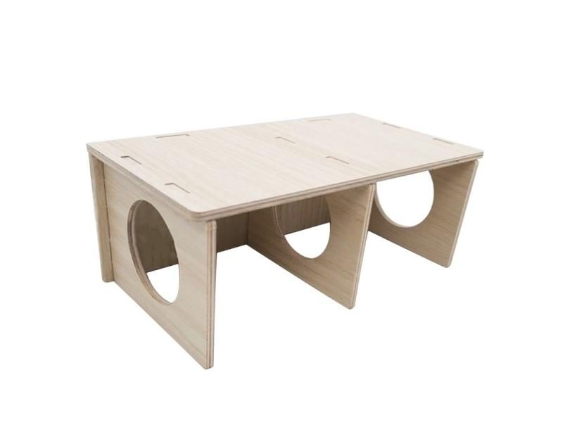 Durable Hamsters House Harmless Pet Toy Solid Wood Hamster Funny Rest House Toy Carousel 1