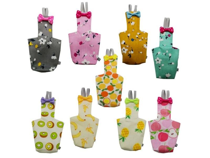 Parrot Diaper With Bowtie Cute Colorful Fruit Floral Cockatiel Pigeons Small Carousel 2