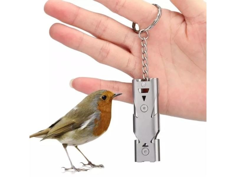 Stainless Steel Outdoor Ultrasonic Distress Perdrix Whistle Double Tube Carousel 2