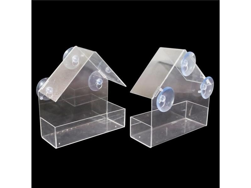 1 Pcs Window Bird Feeders Hot Sale Clear Glass Window Viewing Bird Feed Hotel Carousel 1