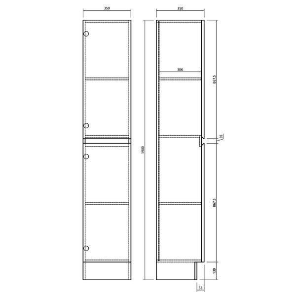 Soho Floor Side Cabinet 1900mm - Glossy White Carousel 4