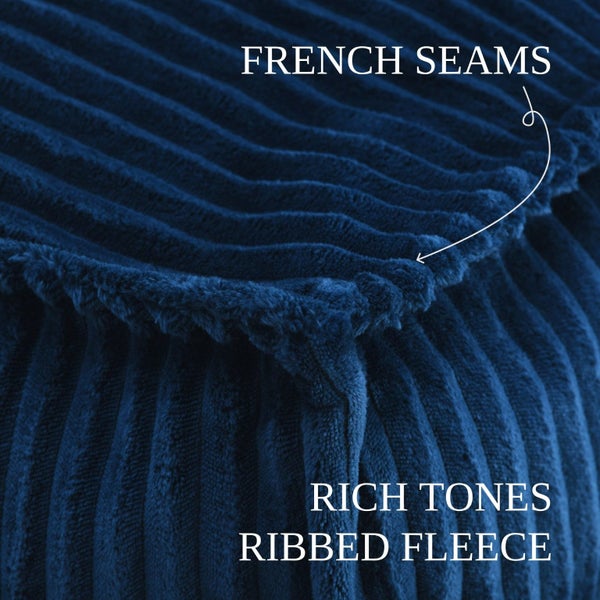 Cadence & Co. Wilde Ribbed Luxe Fleece Double Sofa Bean Bag Lounge Cover Teal Carousel 2