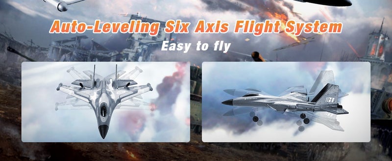 3CH RC Airplane,RC Plane with Night Light,2.4GHz F-22 Remote Control Airplane wi Carousel 2