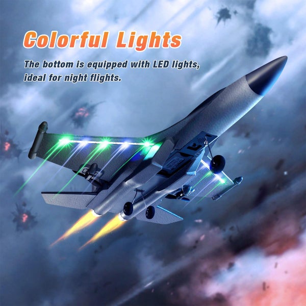 3CH RC Airplane,RC Plane with Night Light,2.4GHz F-22 Remote Control Airplane wi Carousel 15