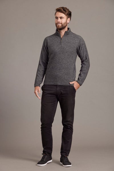 Possum Merino Short Zip Rib Sleeve Sweater Carousel 11