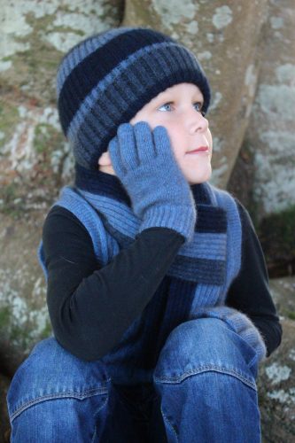 Possum Merino Child's Stripe Rib Beanie Carousel 5