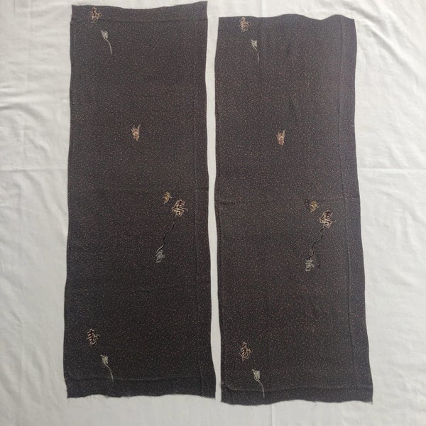 Japanese Vintage Silk Fabric Pieces X2 Kimono Panels Carousel 2