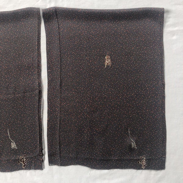 Japanese Vintage Silk Fabric Pieces X2 Kimono Panels Carousel 13
