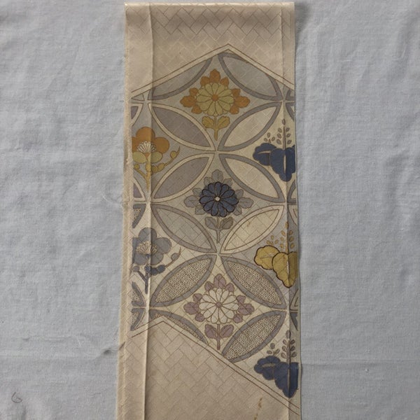 Japanese Vintage Silk Kimono Panel Fabric Piece Carousel 19